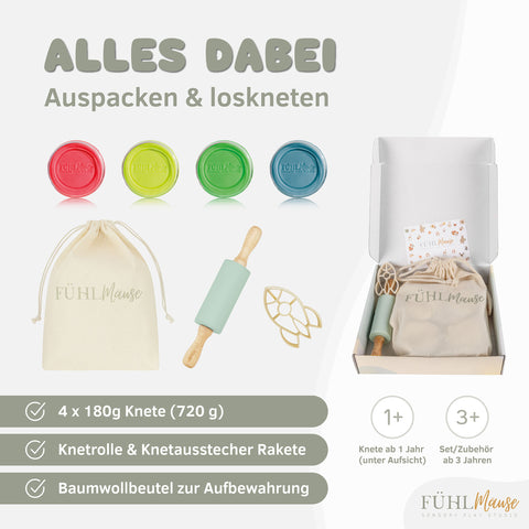 Knetbox Neon für Kinder
